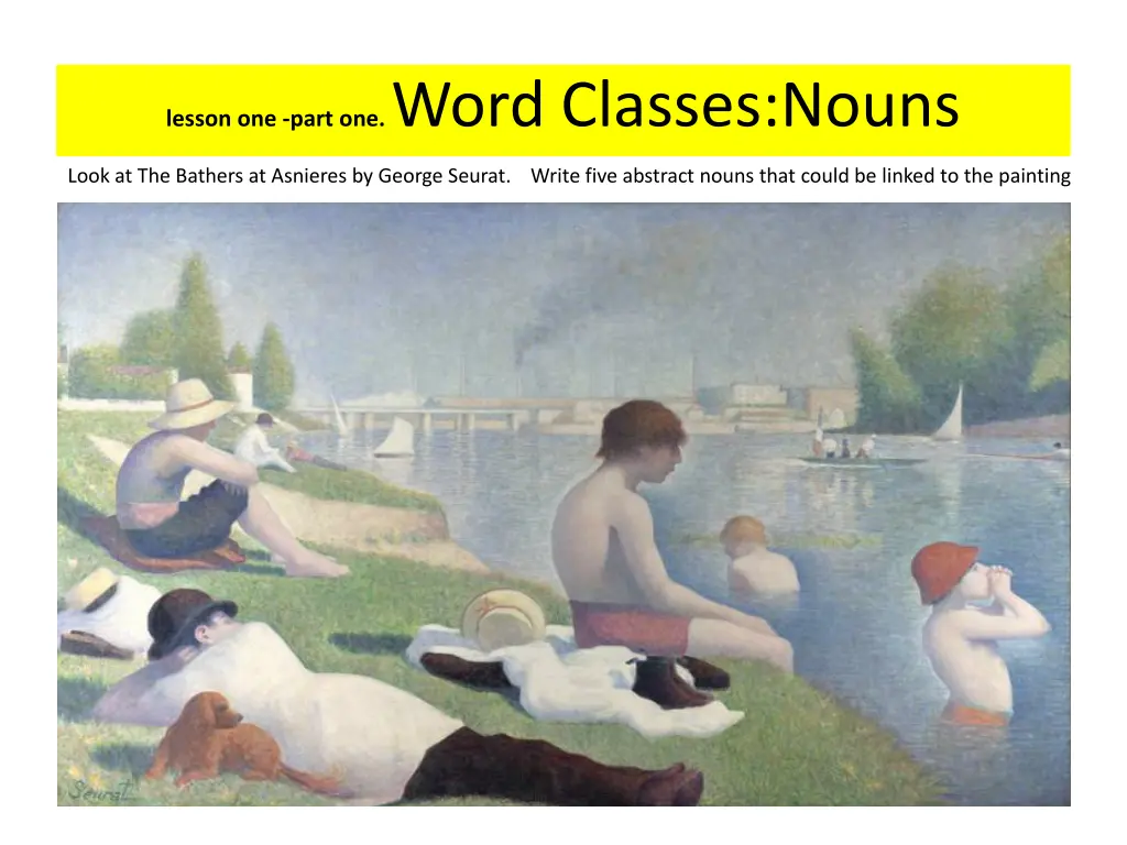 lesson one part one word classes nouns