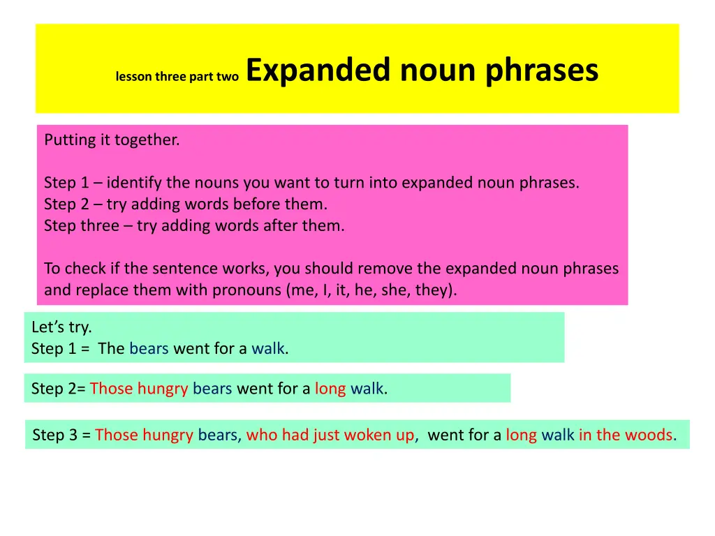 lesson three part two expanded noun phrases 2