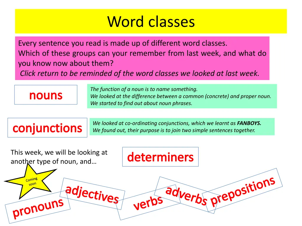 word classes