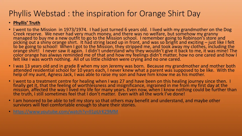 phyllis webstad the inspiration for orange shirt