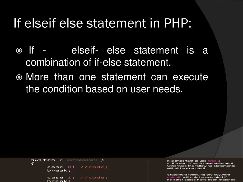 if elseif else statement in php