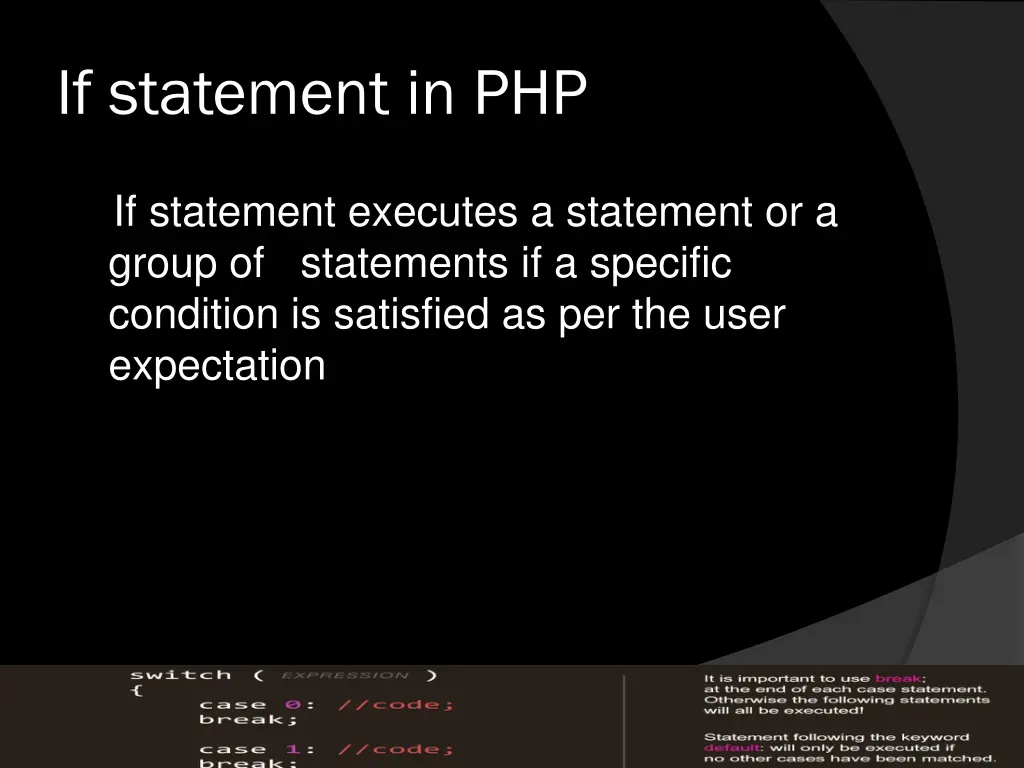 if statement in php