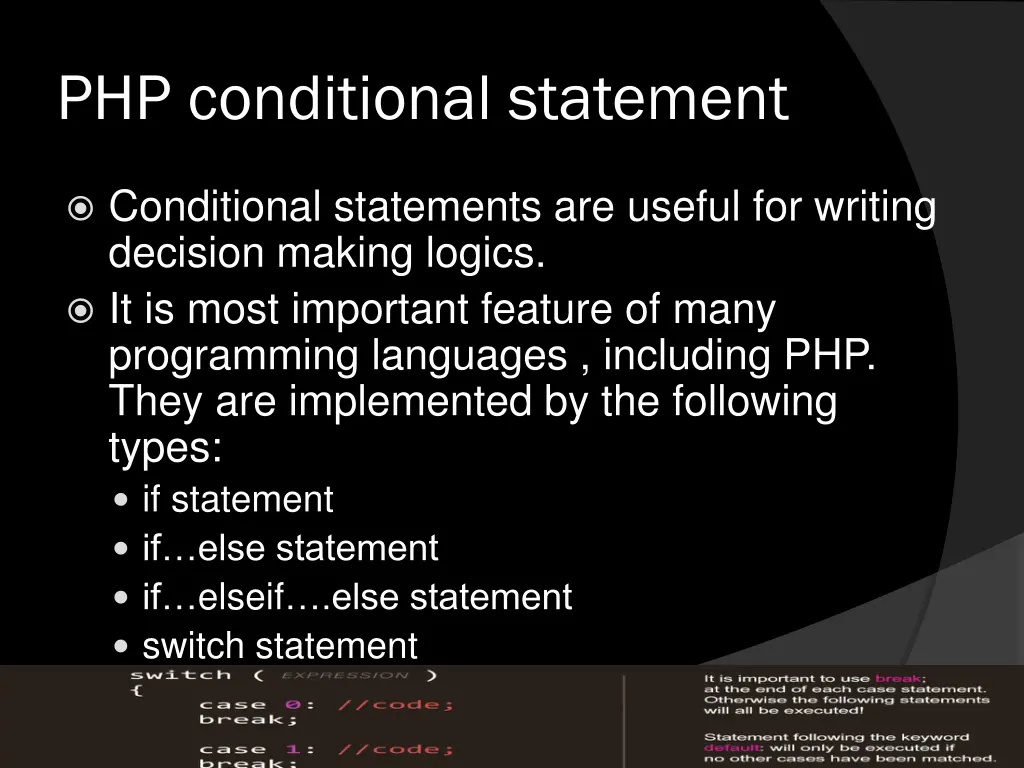 php conditional statement