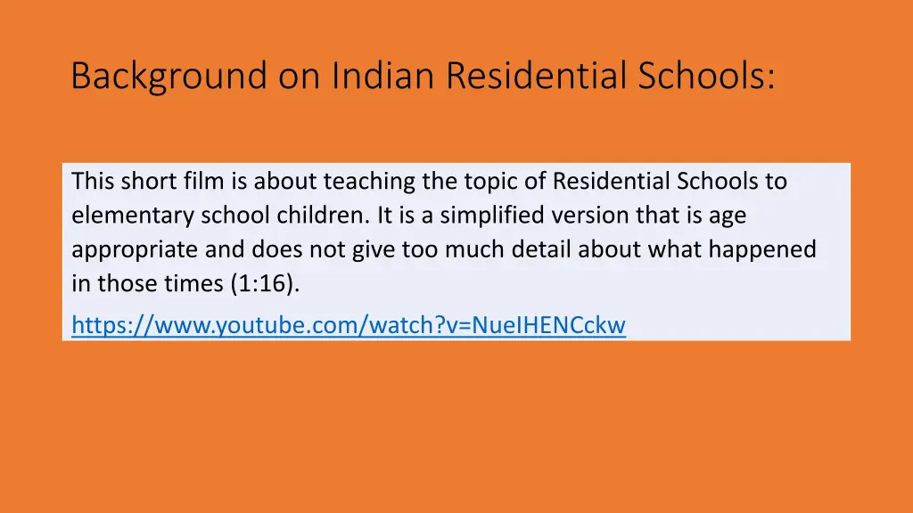 background on indian residential schools