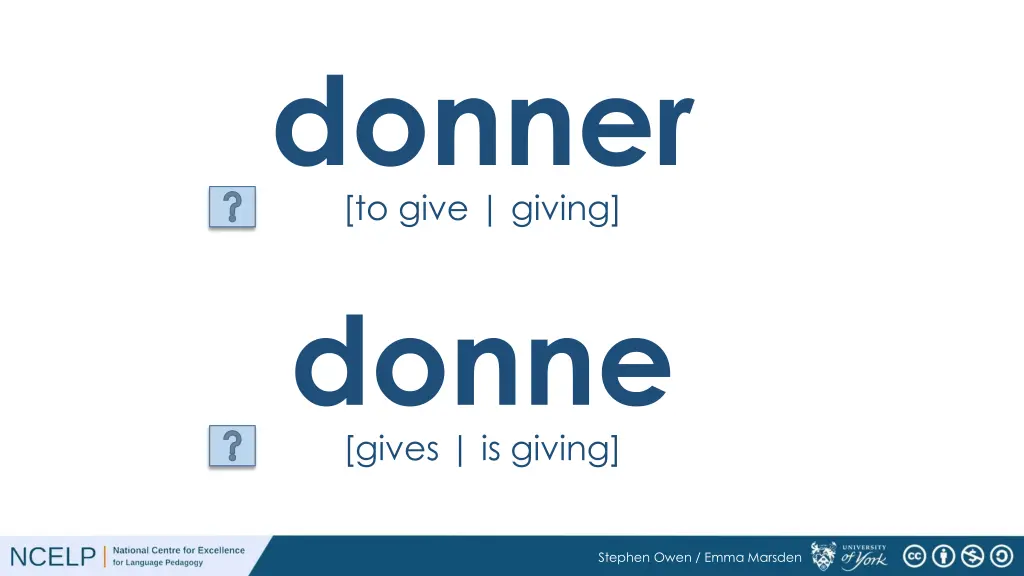 donner to give giving donne gives is giving 1