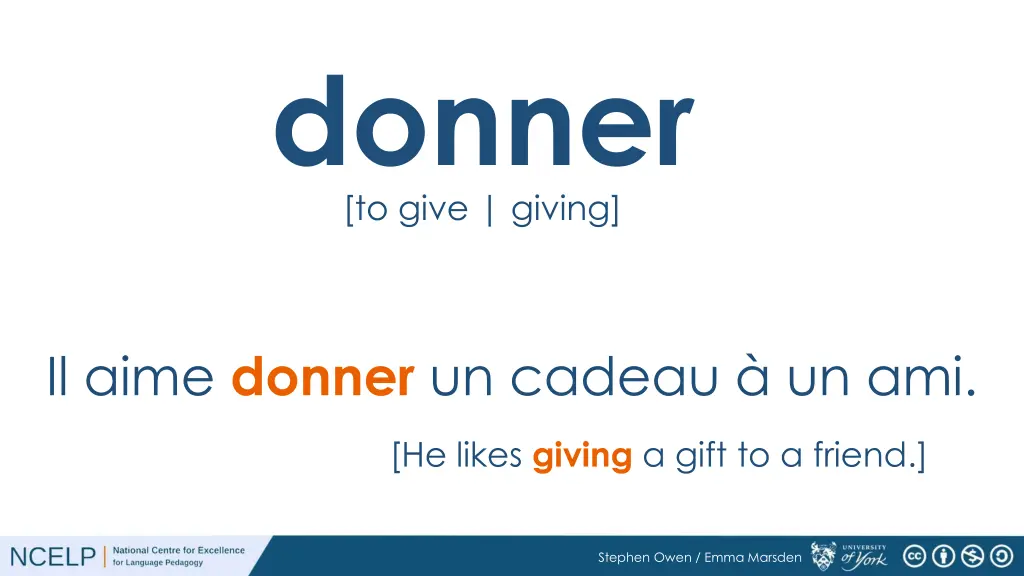 donner to give giving