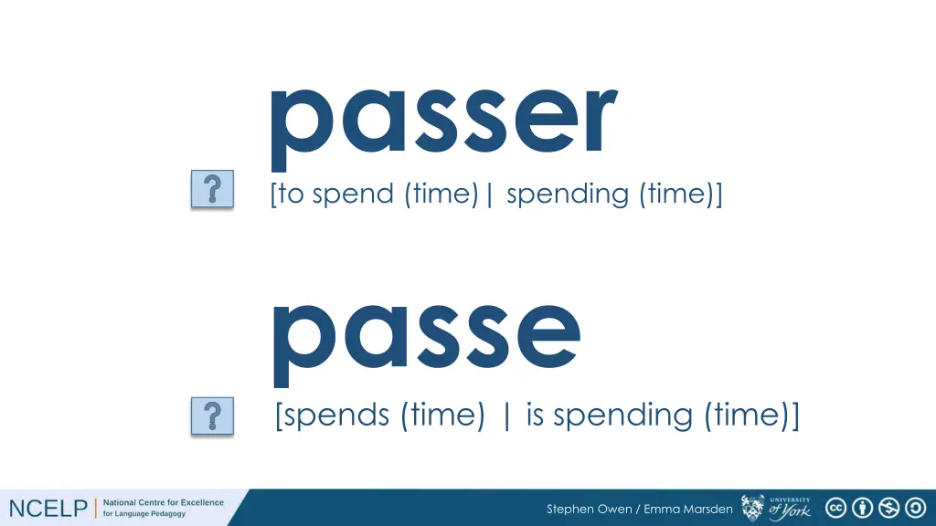 passer to spend time spending time passe spends 1