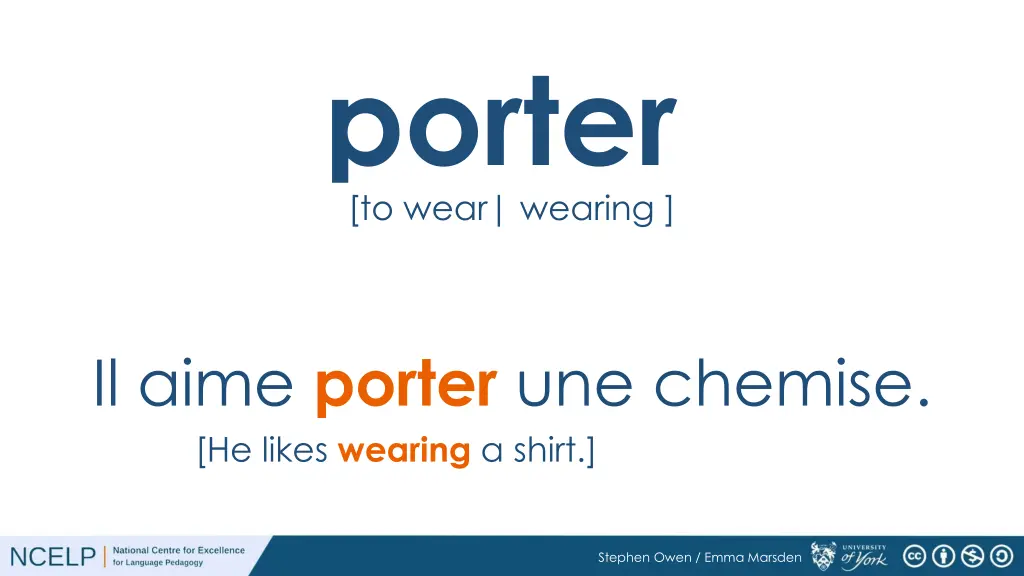 porter to wear wearing