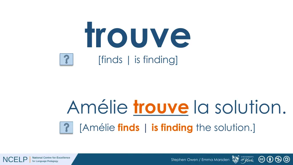 trouve finds is finding 1