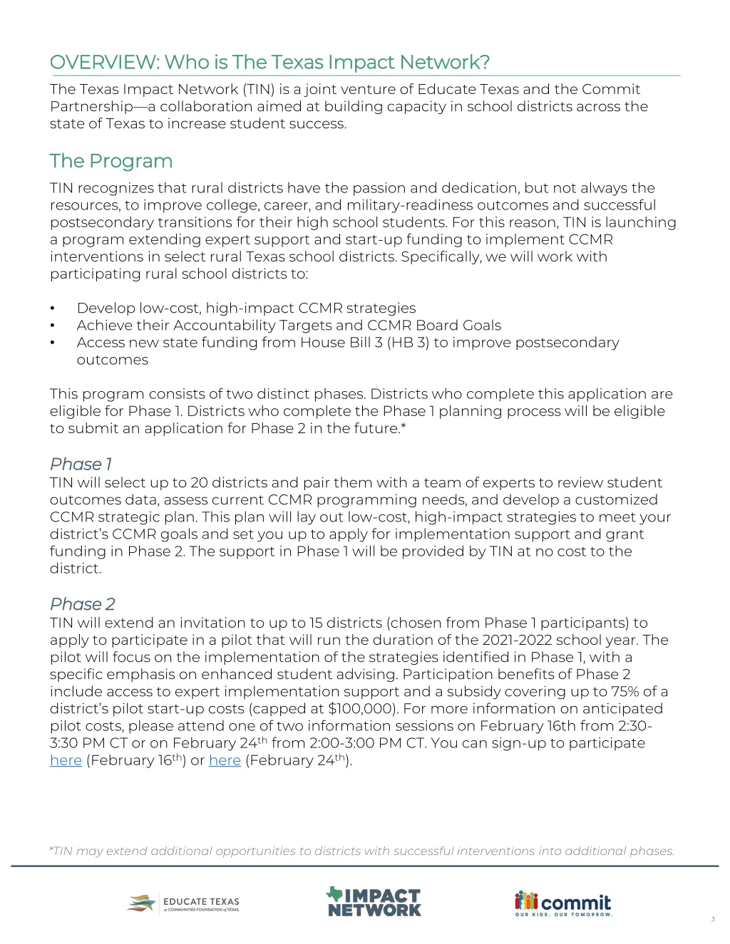 overview who is the texas impact network overview