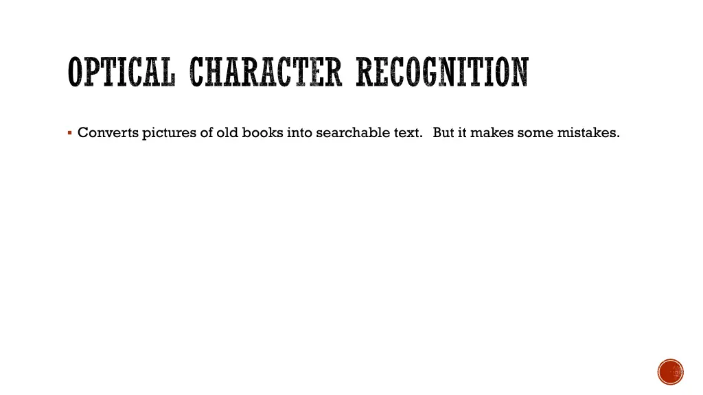 optical character recognition