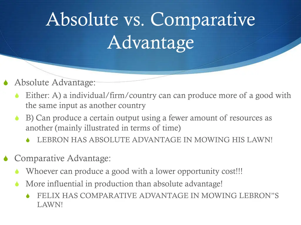 absolute vs comparative advantage