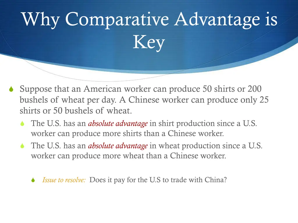 why comparative advantage is key