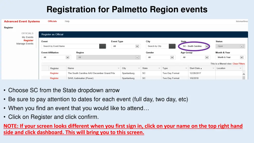 registration for palmetto region events 1