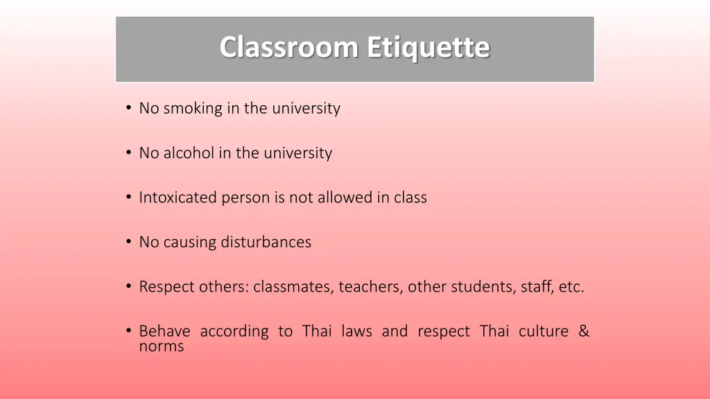 classroom etiquette