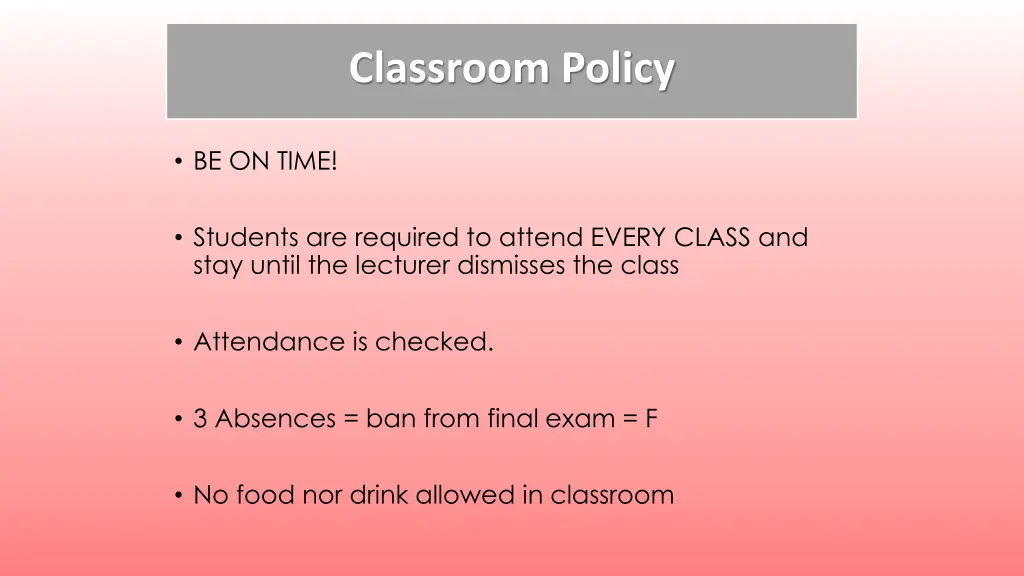 classroom policy 1