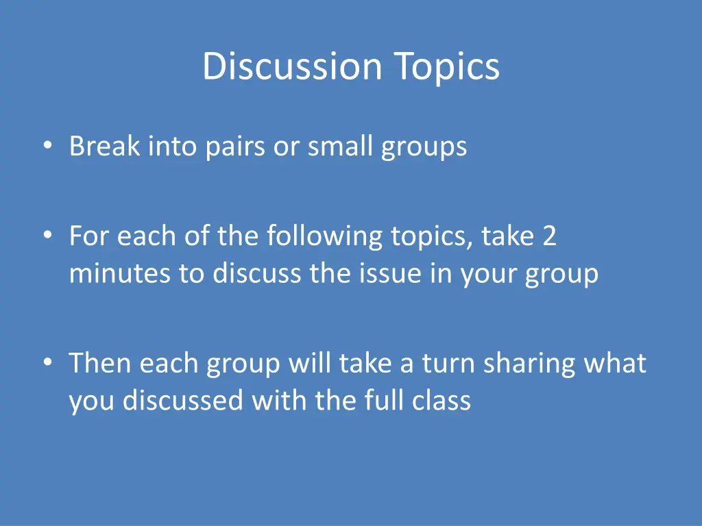 discussion topics