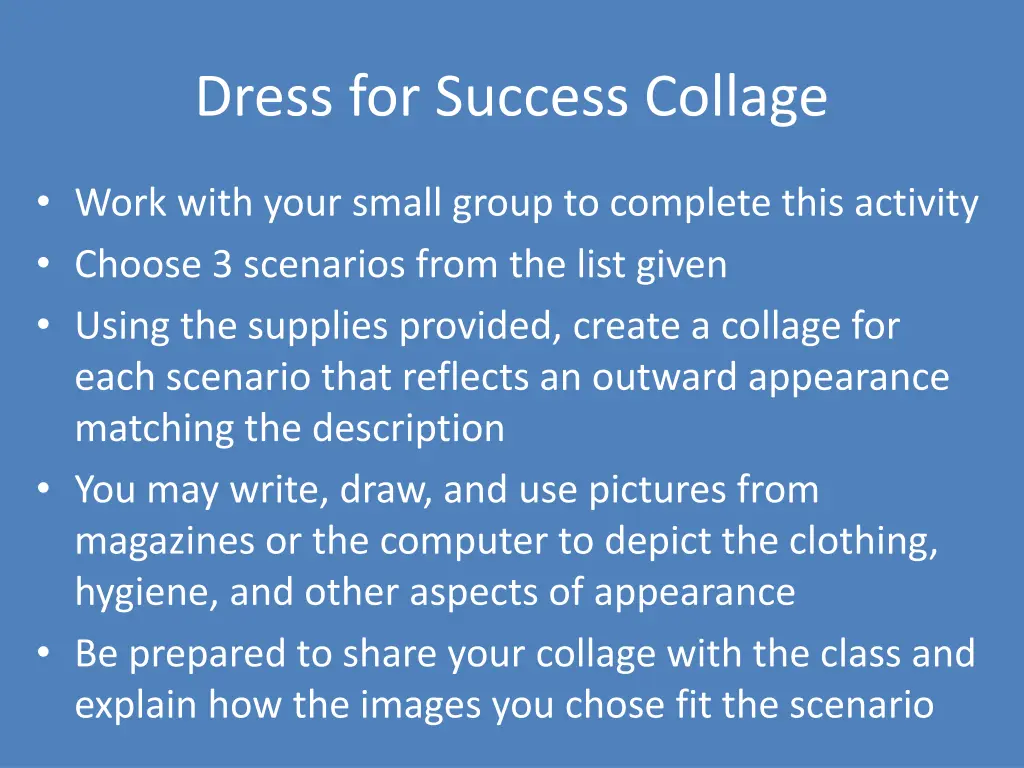 dress for success collage