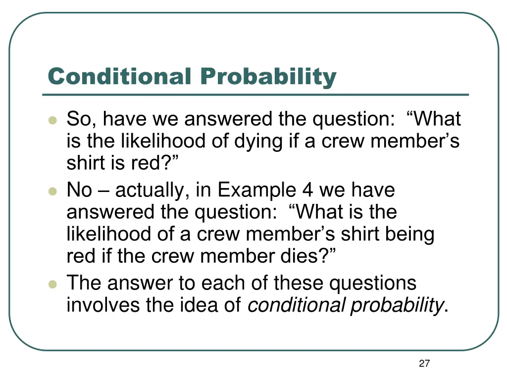 conditional probability