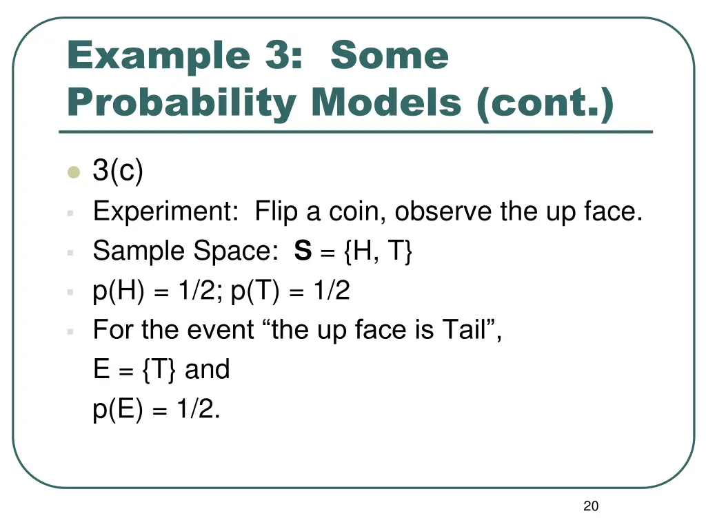 example 3 some probability models cont 1