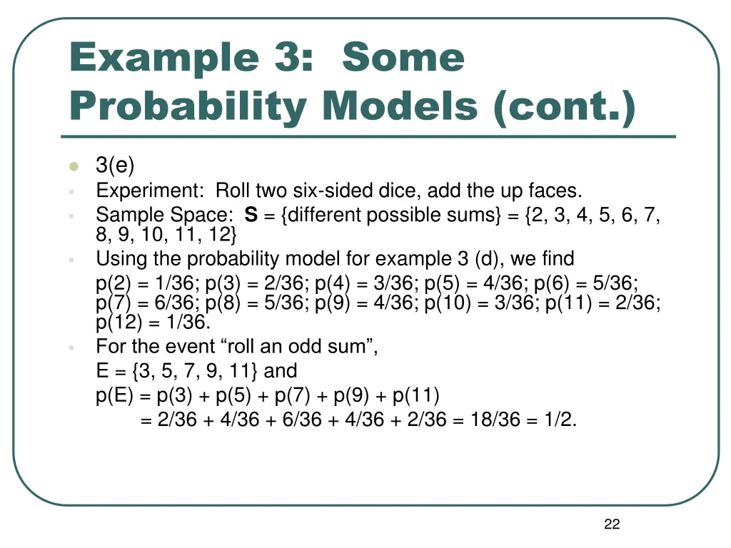 example 3 some probability models cont 3