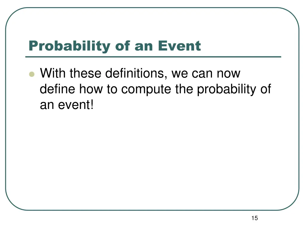 probability of an event