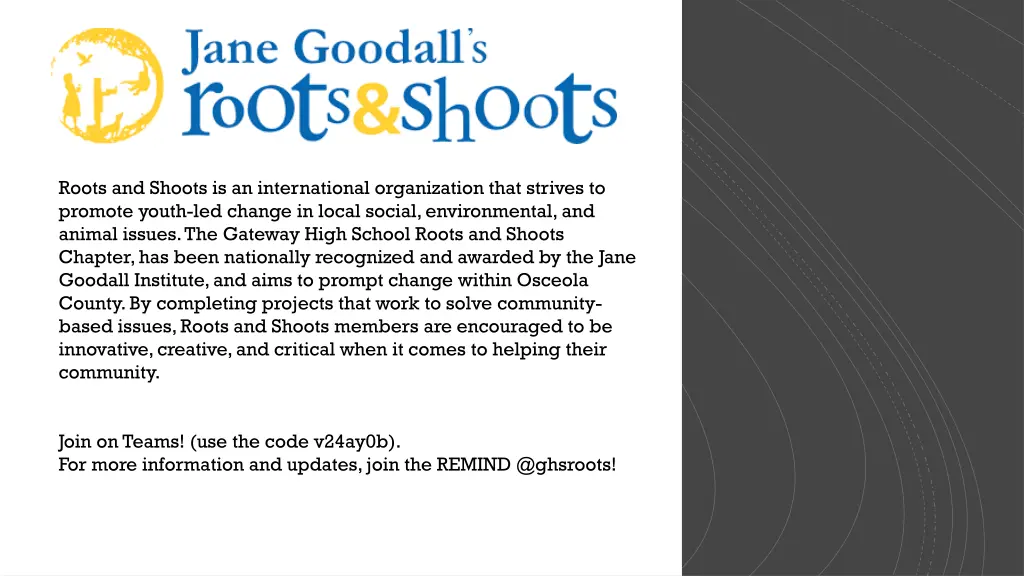 roots and shoots is an international organization