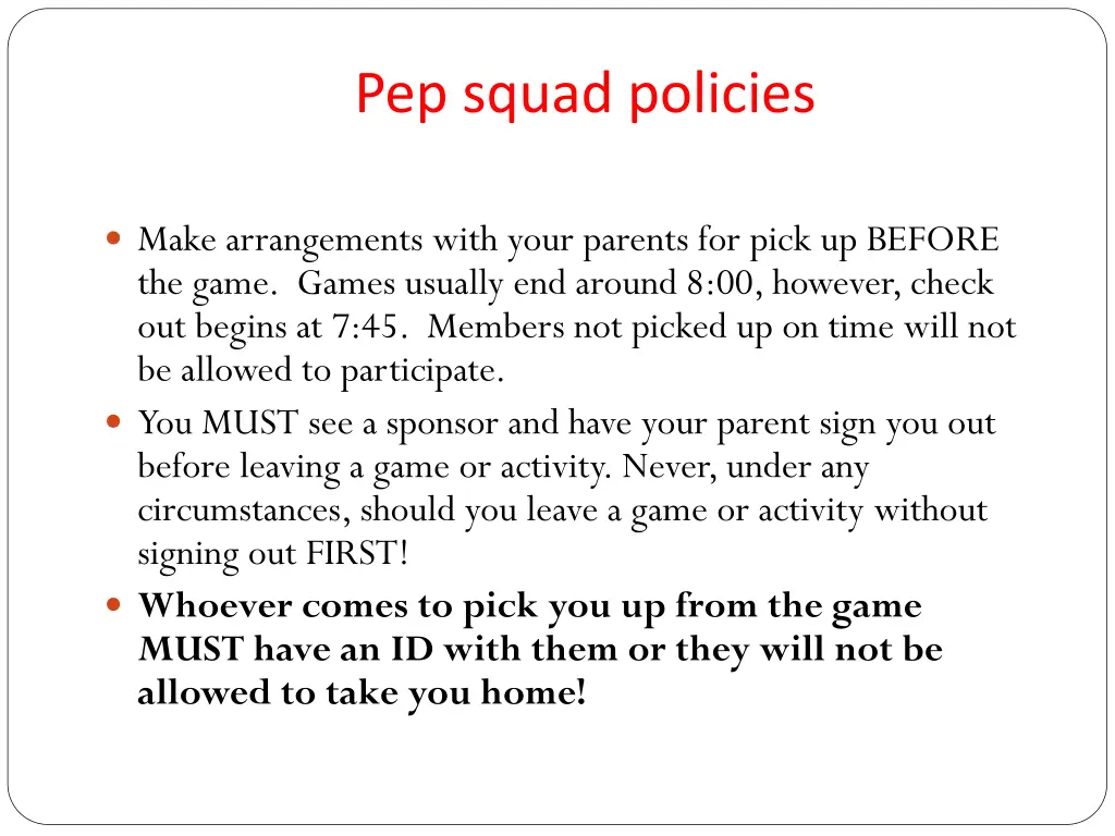 pep squad policies 2