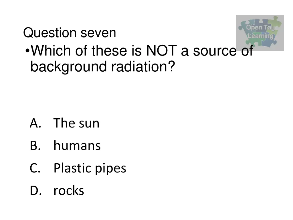 question seven which of these is not a source