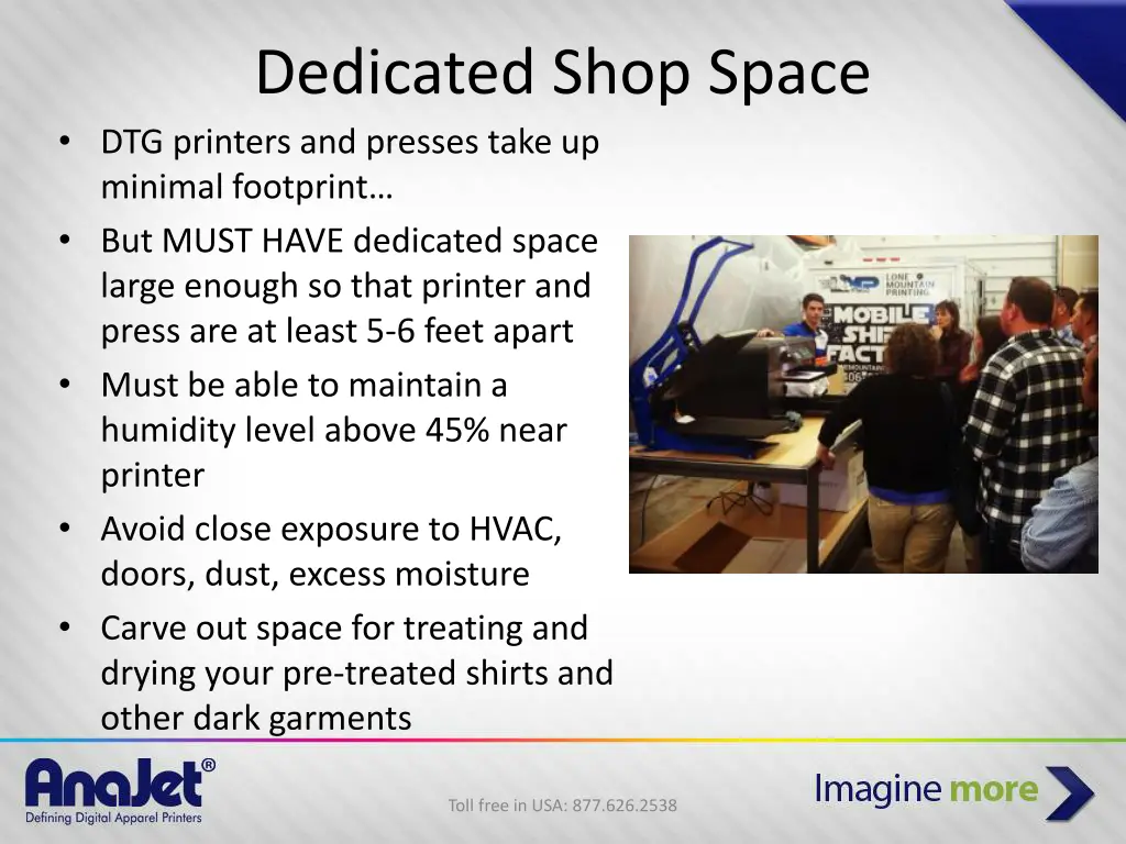 dedicated shop space dtg printers and presses