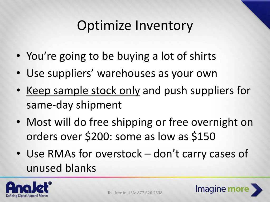 optimize inventory