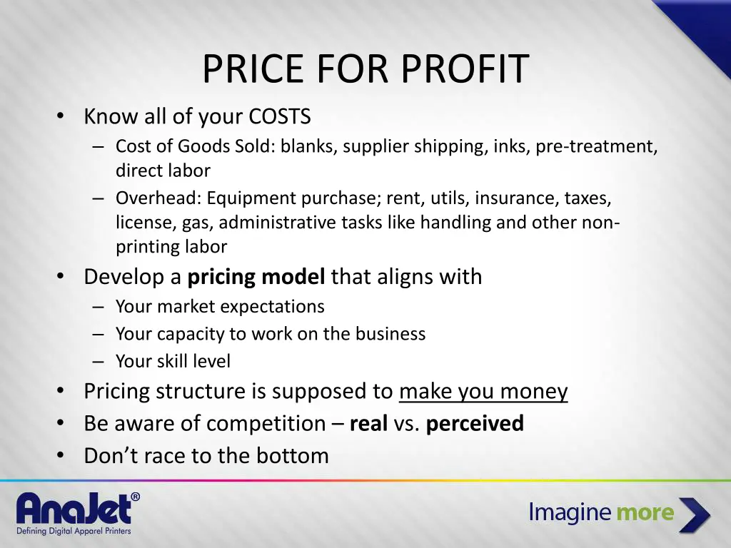 price for profit know all of your costs cost