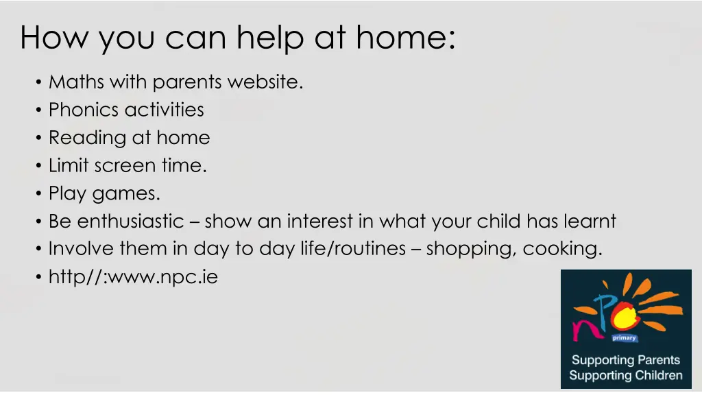 how you can help at home