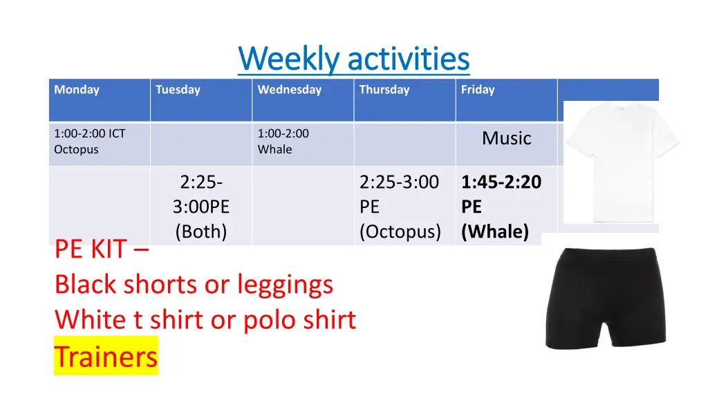 weekly activities weekly activities wednesday