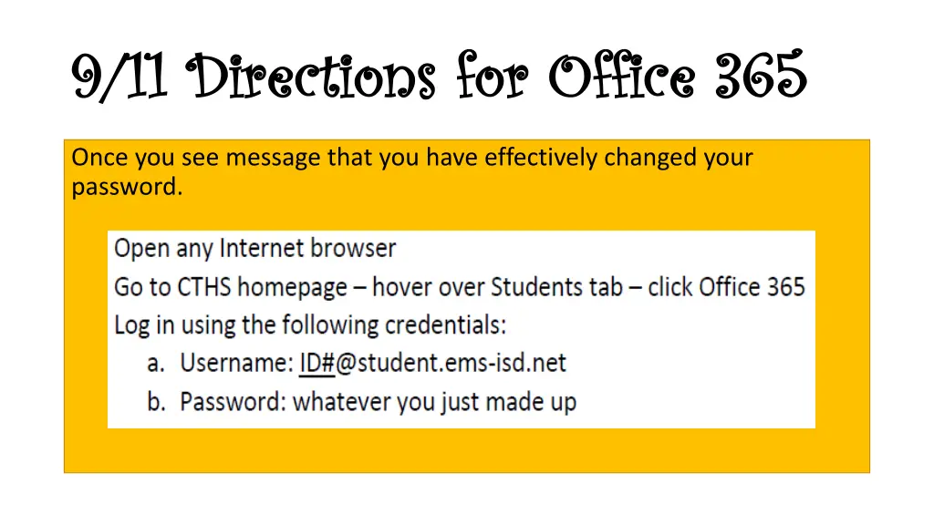 9 11 directions for office 365 9 11 directions