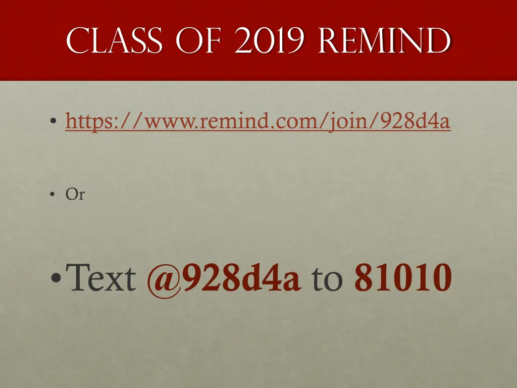 class of 2019 remind