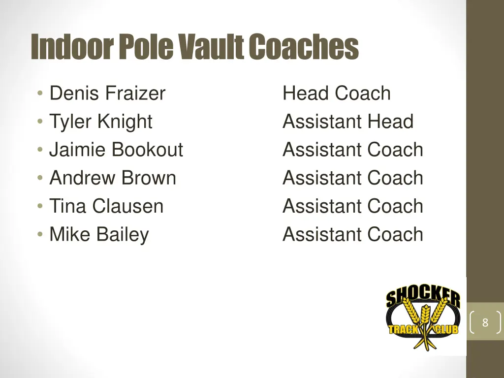 indoor pole vault coaches