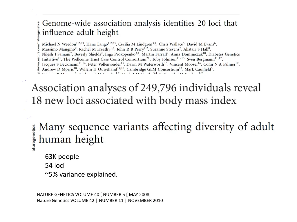 63k people 54 loci 5 variance explained