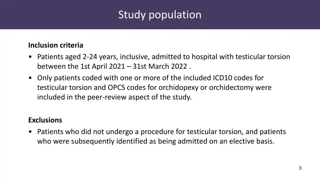 study population