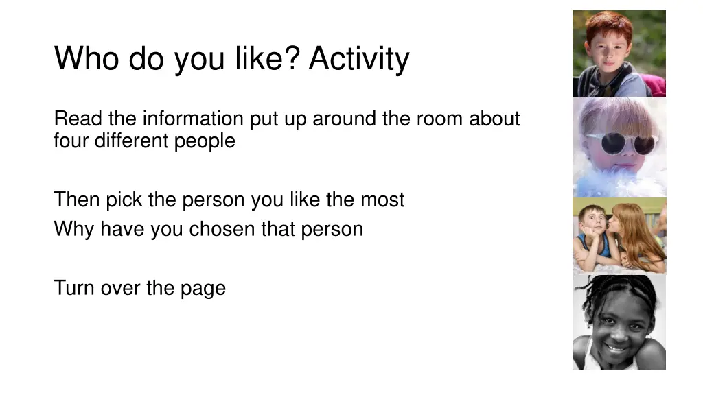 who do you like activity