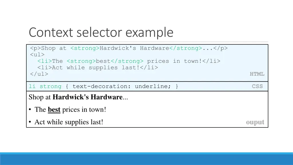 context selector example