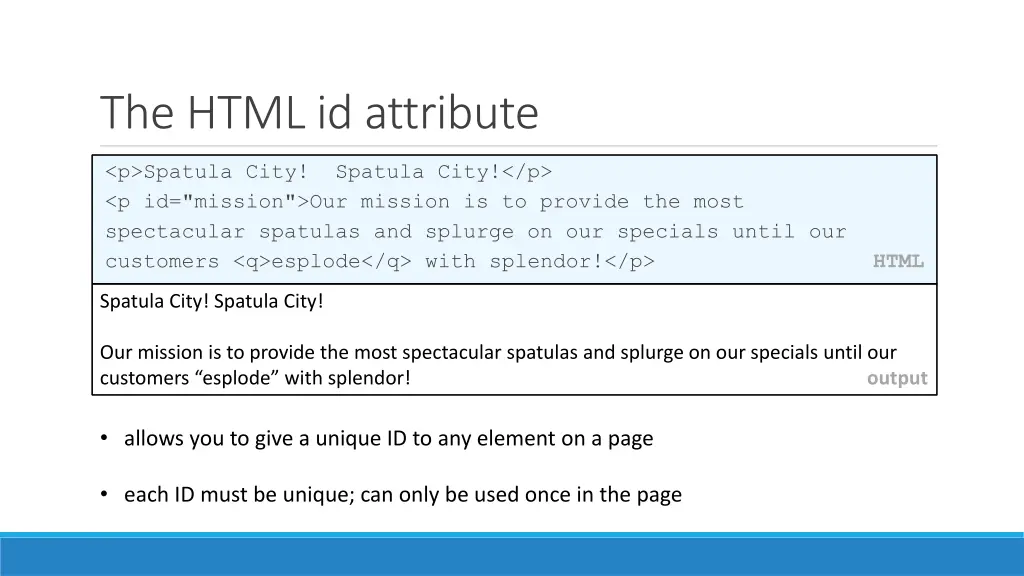 the html id attribute