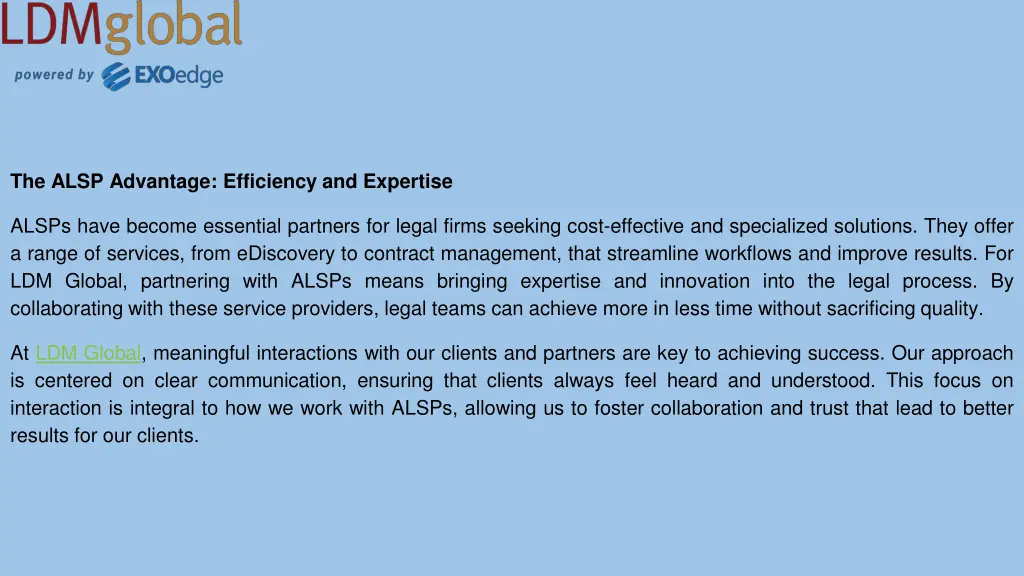 the alsp advantage efficiency and expertise