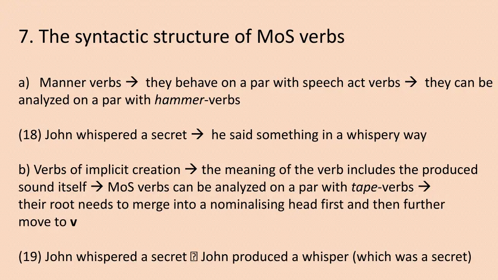 7 the syntactic structure of mos verbs