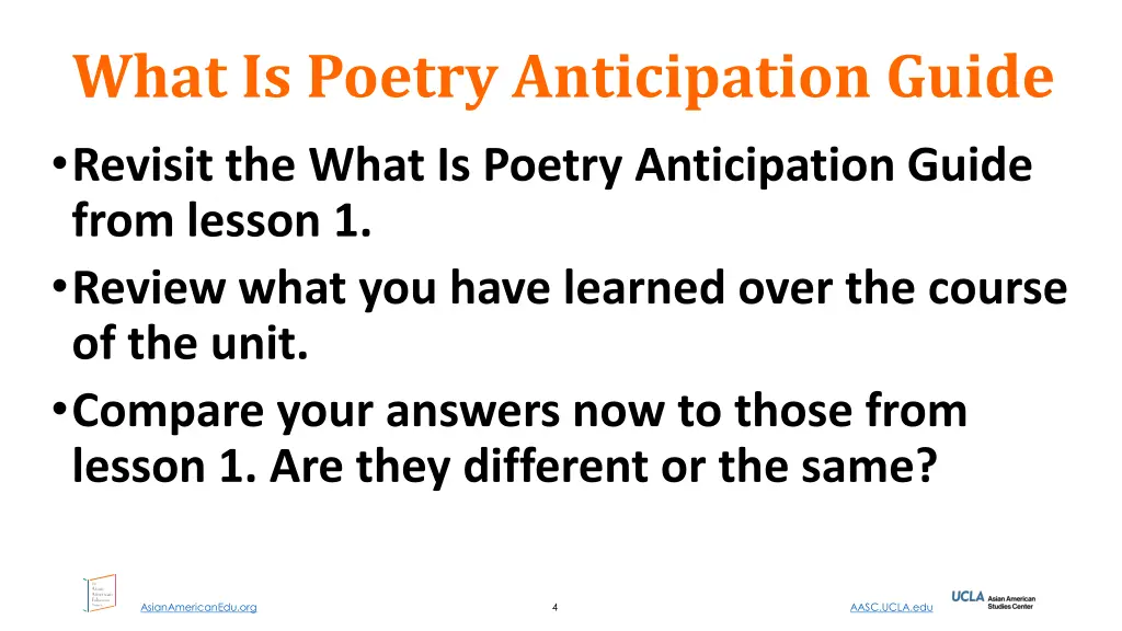 what is poetry anticipation guide revisit