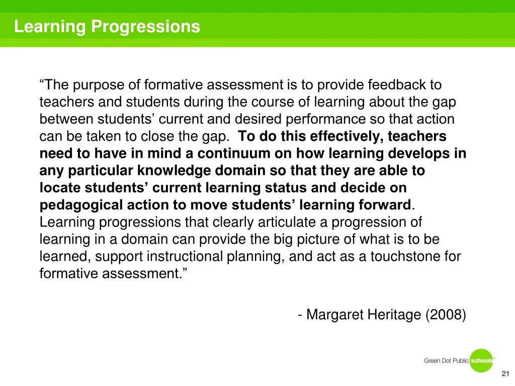 learning progressions