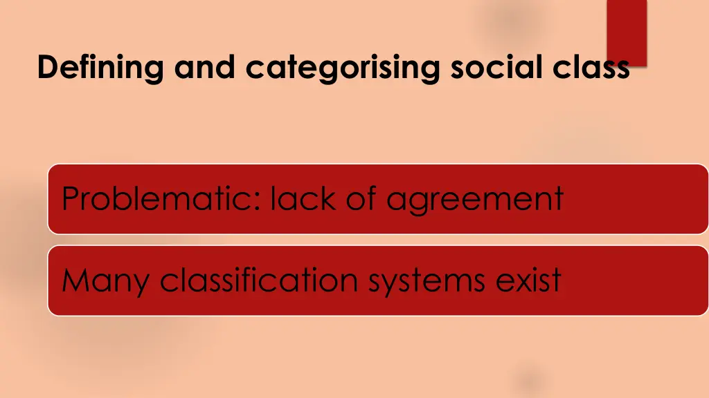 defining and categorising social class