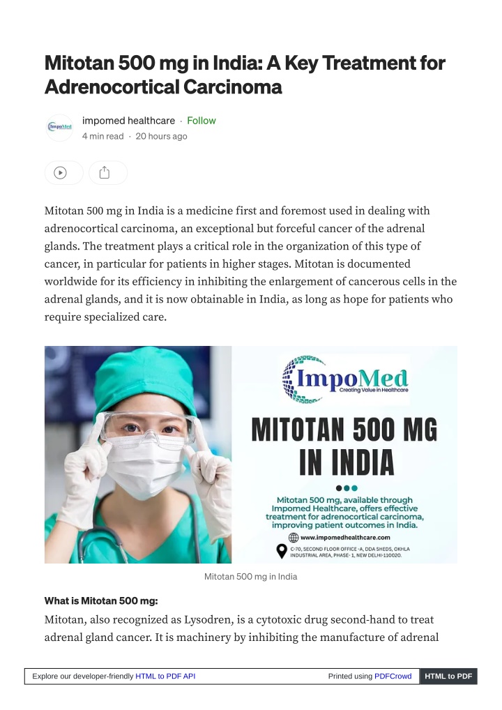 mitotan 500 mg in india a key treatment