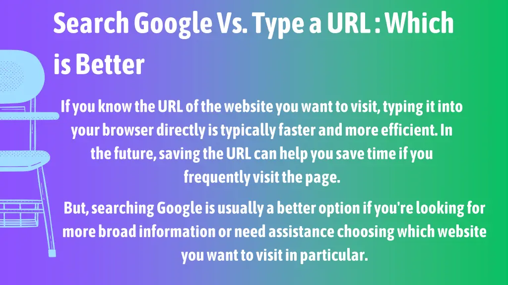 search google vs type a url which is better