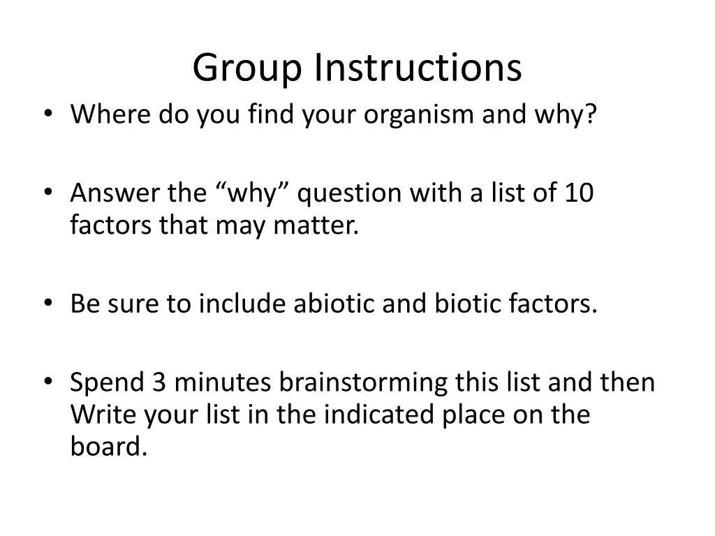 group instructions where do you find your